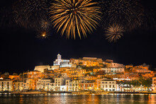 Ibiza (Balearic Islands, Spain) ,with Fireworks During New Year's Celebration