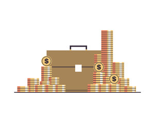 Businessman briefcase and business staff flat illustration.	
