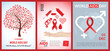 AIDS ribbon tree. Female hand with vaccine, aids ribbon, female male symbol, aids medicine, condom. Aids ribbon form formed by the union of male and female hearts and globe illustration.
