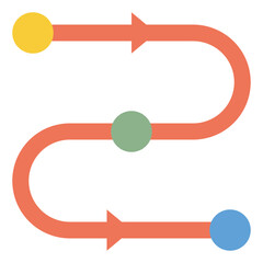 distance milestone process steps icon