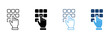 © gentle studio - Enter Pin Code on Keypad Line and Silhouette Icon Set. Hand Entering Password on Phone Dial Keyboard Pictogram. ATM Access Combination Flat Symbol on White Background. Isolated Vector Illustration