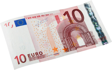 Wall Mural - Ten Euro banknote isolated on white