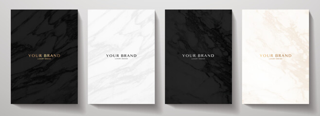 elegant marble texture set. vector background collection with black, white line pattern for cover, i