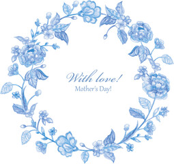 Aufkleber - floral wreath watercolor. vector template card