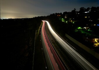 Canvas Print - Beautiful view of the road at night