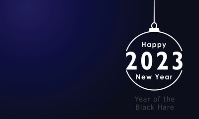 Poster - Dark blue template invitation card with digits. New Year 2023 concept.