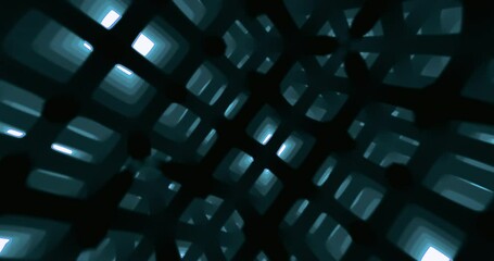 Wall Mural - 3d animation of a trippy sci-fi chains forming squares