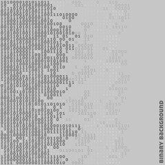 Fototapete - Binary code. Digital data transfer. Gray vector background