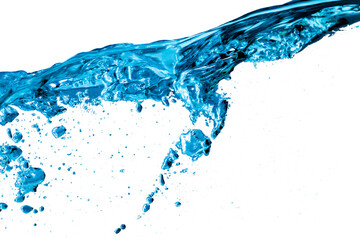 Poster - Blue liquid splashing isolated on white background