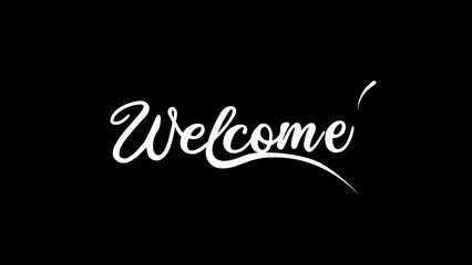 welcome animation. handwritten smooth motion with ink drops, white and black. ideal for video openin