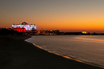 Wall Mural - Travel destination Abu Dhabi at sunset