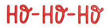 Hohoho 3d Christmas Design Lettering Png. Cartoon Red Text Render. Santa Winter Decoration.