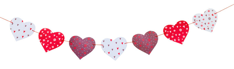 Wall Mural - Valentines Day background with red hearts.