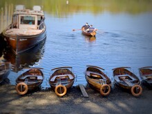Vintage Rowing Boats On Derwentwater 