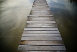 Fototapeta Pomosty - Drewniany pomost nad jeziorem 