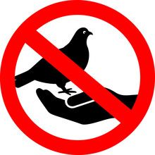 No Birds Feeding Vector Sign