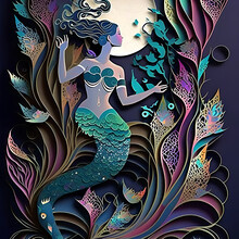 Paper Cut Art Of A Mermaid