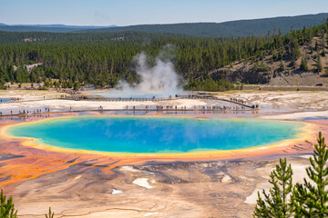 Sticker - Grand Prismatic Spring in Yellowstone National Park. 