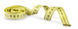 Yellow tape measure or centimeter rolled up