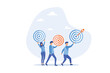 © Alwie99d - Personal goal for career development, individual target to achieve for job evaluation, objective or purpose concept, flat vector modern illustration