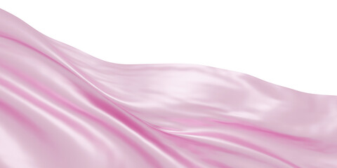 Wall Mural - Pink cloth flying in the wind isolated on white background 3D render