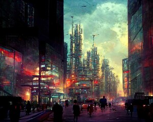 dystopian industrial landscape 1