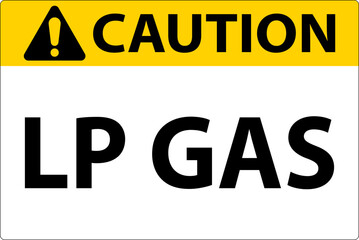 Canvas Print - Caution Sign LP Gas On White Background