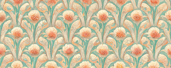 Wall Mural - seamless easter pattern with eggs