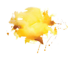 Wall Mural - abstract yellow watercolor splash texture background