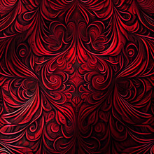 Red Floral Pattern Design Fractal Vector Abstract Wallpaper Background