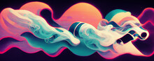 Retro Painting Neon Colorful Background Wallpaper 80's Wave Warp 