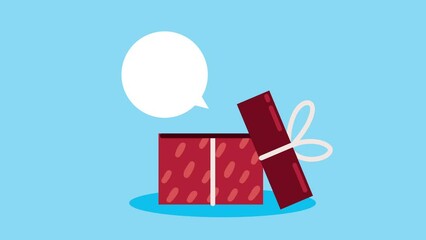 Sticker - red gift box present animation