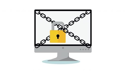 Sticker - safe secure padlock in desktop