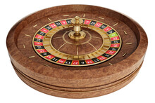 Roulette wheel on transparent background.