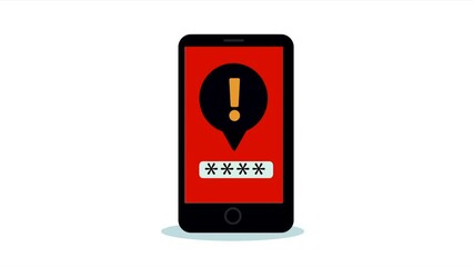 Sticker - smartphone with alert symbol animation