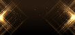 © Pramote - Abstract luxury golden glitter effect glowing on dark brown background with lighting effect sparkle.