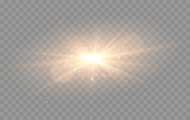 Aufkleber - Shine glowing stars. Golden vector lights and sparks isolated. Vector illustration
