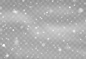 Poster - Snow background with many snowflakes. Winter backdrop. Vector illustration