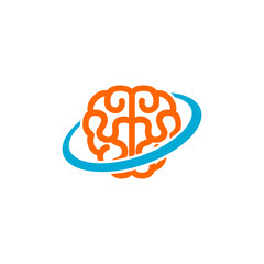 Wall Mural - Brain logo icon isolated on white background