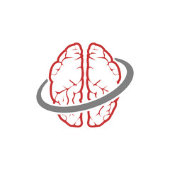 Wall Mural - Brain logo icon isolated on white background