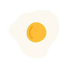 Fried Egg With Yolk. Healthy Nutritious Breakfast. Vector Illustration
