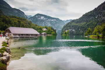 Wall Mural - Cloudy weather at Konigsee