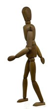 Wooden Figure In Walking Position