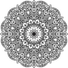 Wall Mural - Anti-stress coloring book page for adults.Oriental mystical pattern.Yoga mandala.