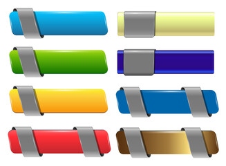 Poster - Web buttons, banners, multicolored icons isolated.