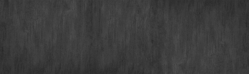 Wall Mural - Black grunge painted concrete wall wide texture. Abstract panoramic dark gloomy background