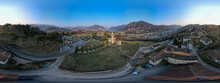 Drone View At Church And Cemetery Of Gentilino Near Lugano In Switzerland