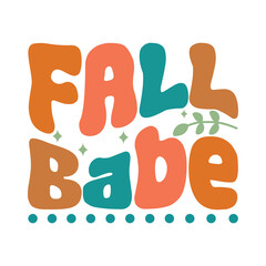 Sticker - Halloween background with fall babe on white background