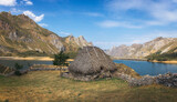 Fototapeta  - Teito, ancient hut in Lake Valley, Asturias