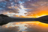 Fototapeta Niebo - Sunset over the lake.